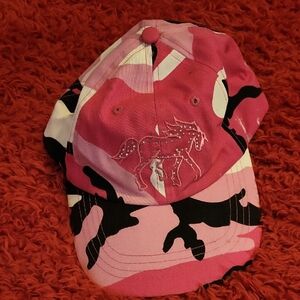 Kids Pink Camouflage Unicorn Hat